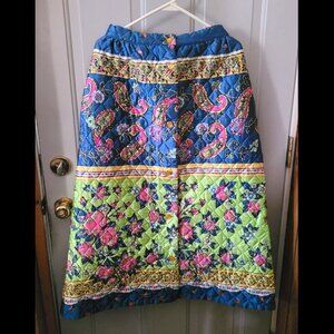 Vintage 60's - 70's Floral and Paisley Skirt Misses Size 14 - Button Front